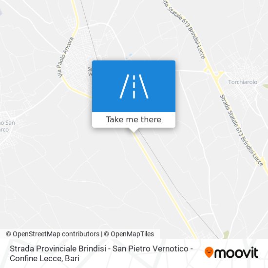 Strada Provinciale Brindisi - San Pietro Vernotico - Confine Lecce map