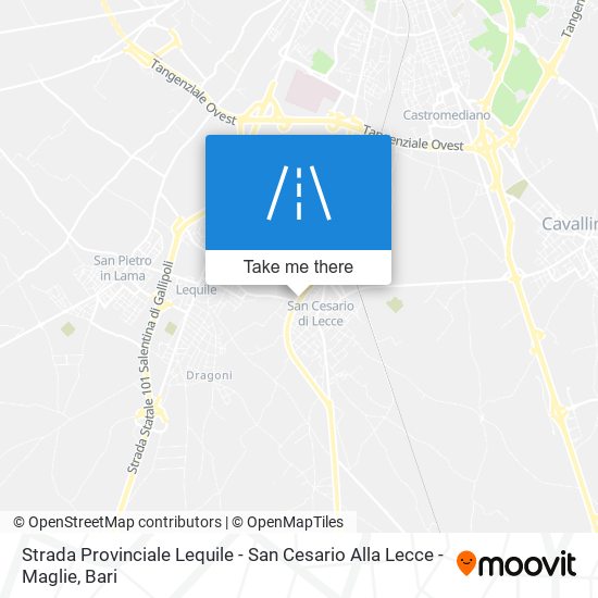 Strada Provinciale Lequile - San Cesario Alla Lecce - Maglie map