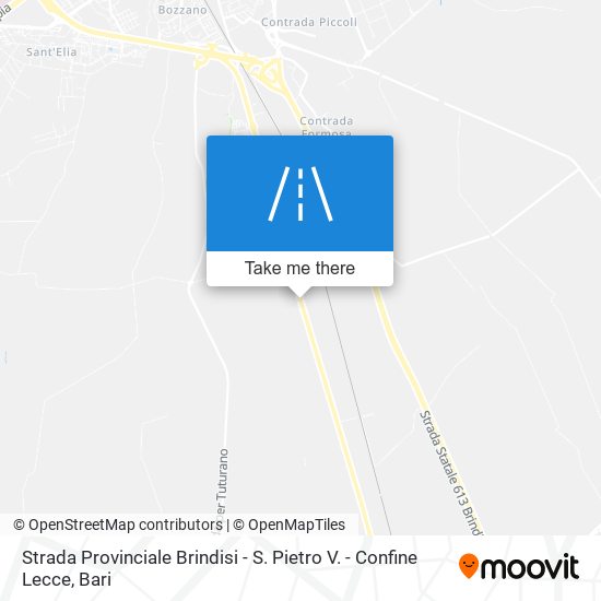 Strada Provinciale Brindisi - S. Pietro V. - Confine Lecce map
