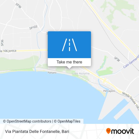 Via Piantata Delle Fontanelle map