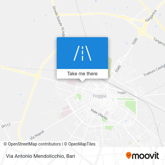Via Antonio Mendolicchio map