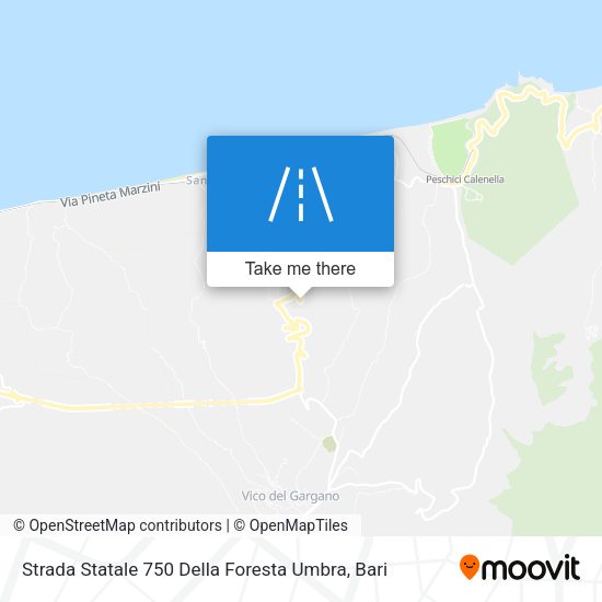 Strada Statale 750 Della Foresta Umbra map