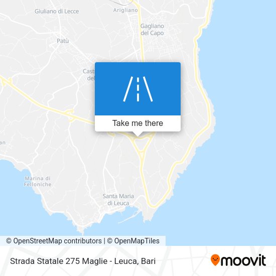 Strada Statale 275 Maglie - Leuca map