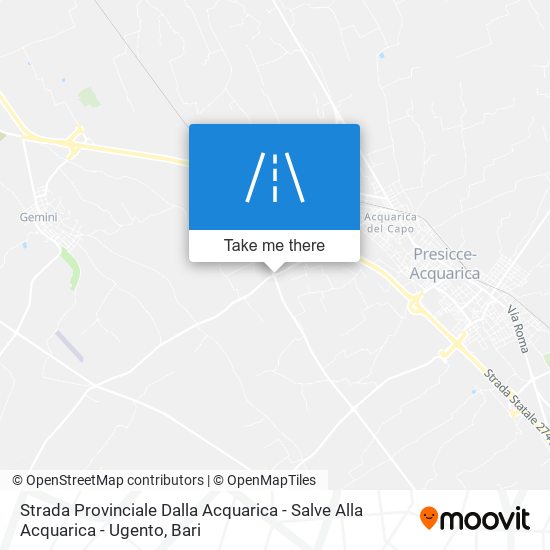 Strada Provinciale Dalla Acquarica - Salve Alla Acquarica - Ugento map