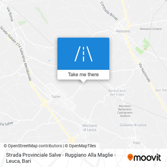 Strada Provinciale Salve - Ruggiano Alla Maglie - Leuca map