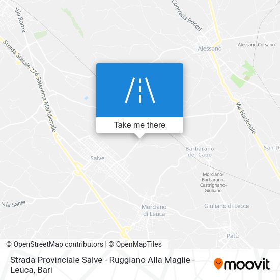 Strada Provinciale Salve - Ruggiano Alla Maglie - Leuca map