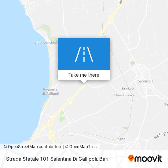 Strada Statale 101 Salentina Di Gallipoli map