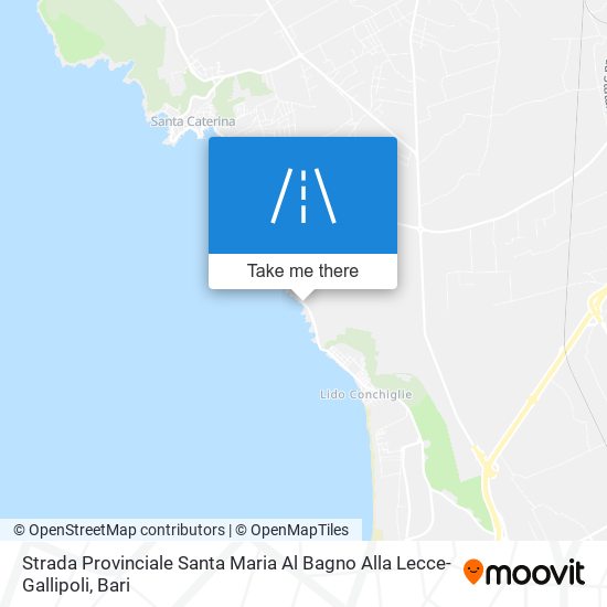 Strada Provinciale Santa Maria Al Bagno Alla Lecce-Gallipoli map