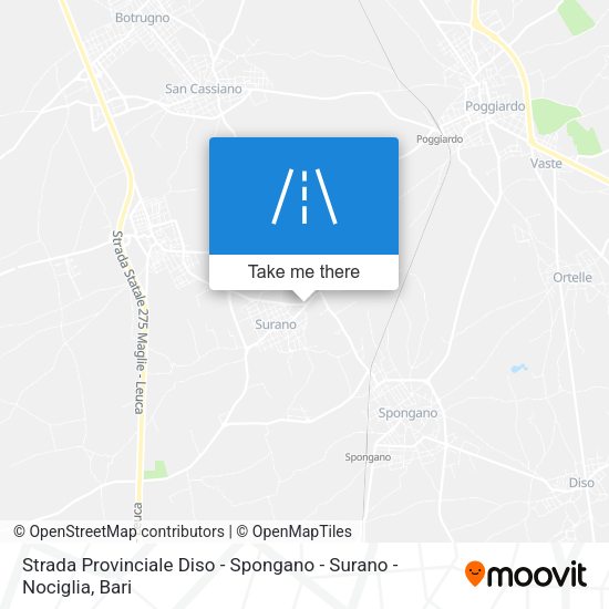 Strada Provinciale Diso - Spongano - Surano - Nociglia map