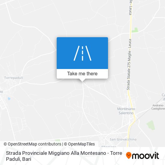 Strada Provinciale Miggiano Alla Montesano - Torre Paduli map