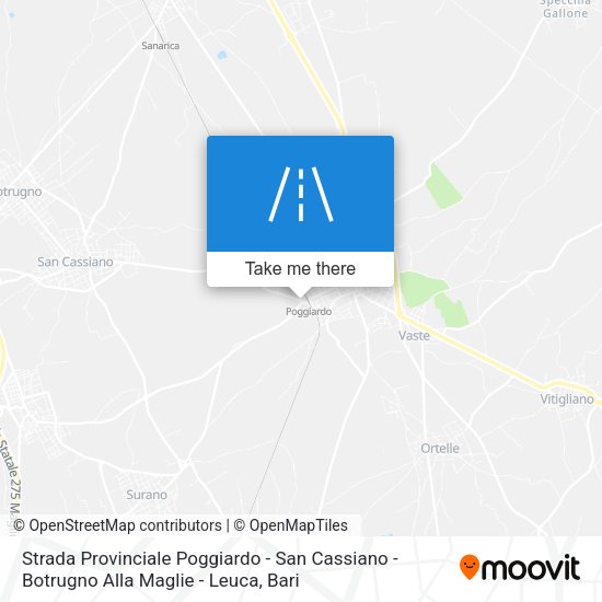 Strada Provinciale Poggiardo - San Cassiano - Botrugno Alla Maglie - Leuca map