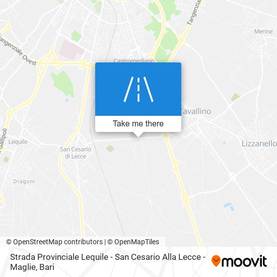 Strada Provinciale Lequile - San Cesario Alla Lecce - Maglie map