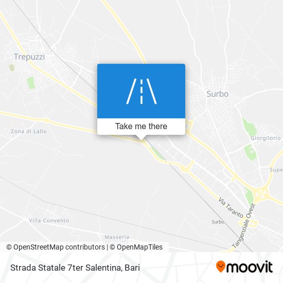 Strada Statale 7ter Salentina map