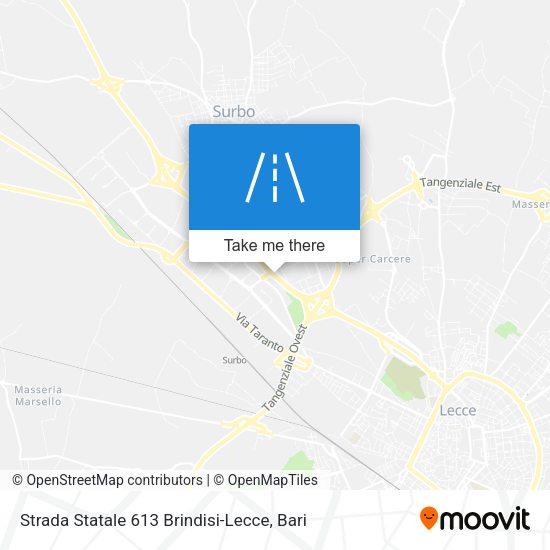 Strada Statale 613 Brindisi-Lecce map
