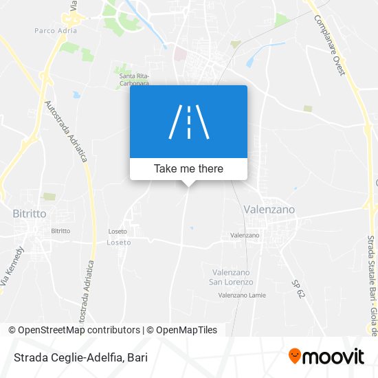 Strada Ceglie-Adelfia map