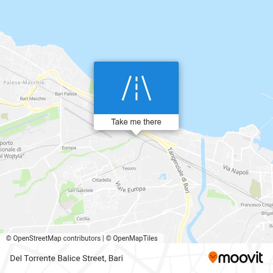 Del Torrente Balice Street map