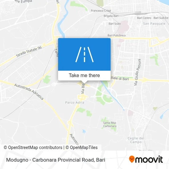 Modugno - Carbonara Provincial Road map