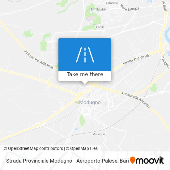Strada Provinciale Modugno - Aeroporto Palese map