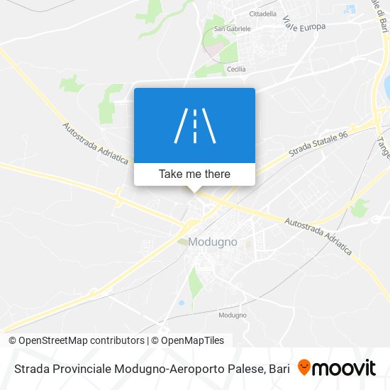 Strada Provinciale Modugno-Aeroporto Palese map