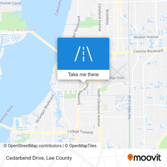 Cedarbend Drive map