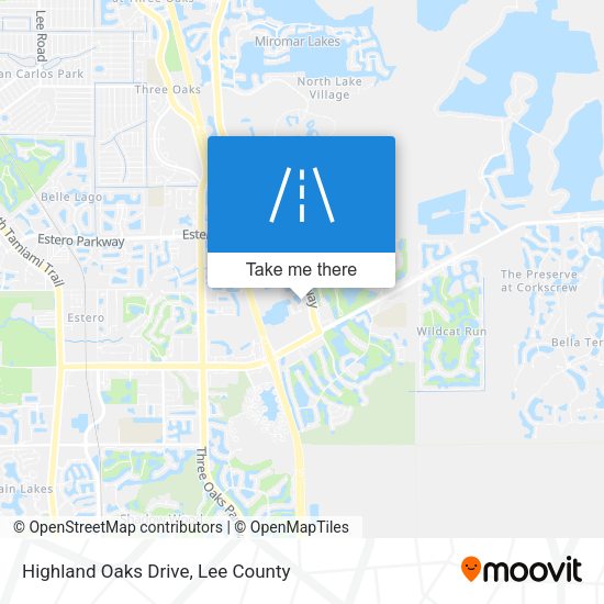 Highland Oaks Drive map