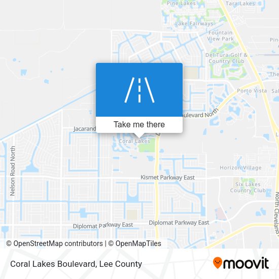 Coral Lakes Boulevard map