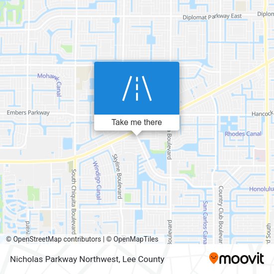 Nicholas Parkway Northwest map