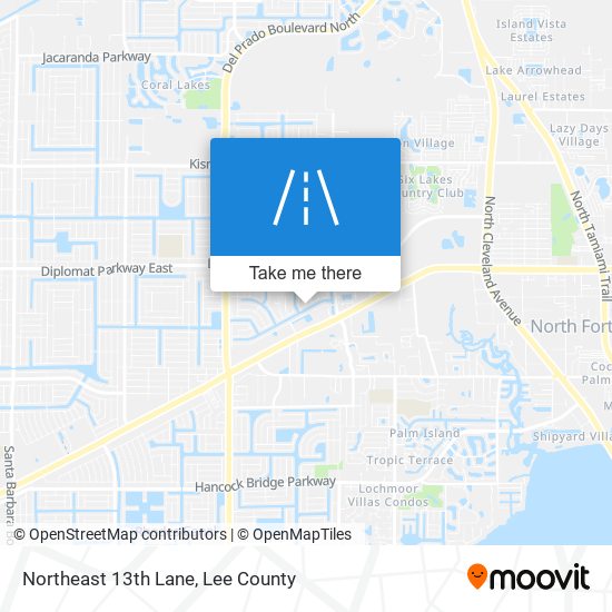 Northeast 13th Lane map