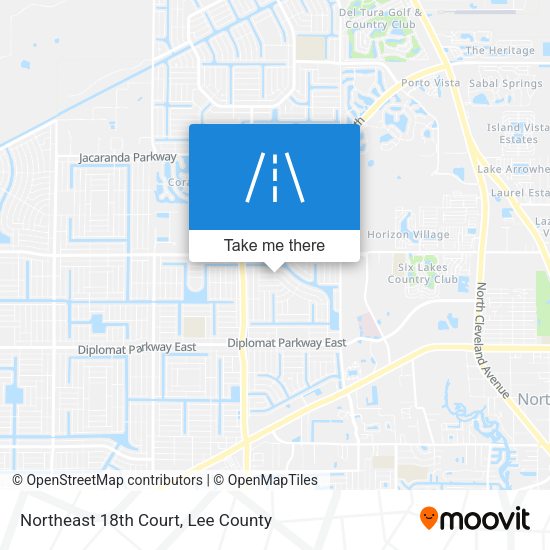 Northeast 18th Court map