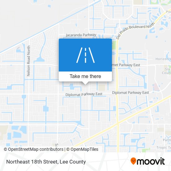 Northeast 18th Street map