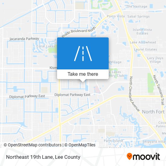 Northeast 19th Lane map