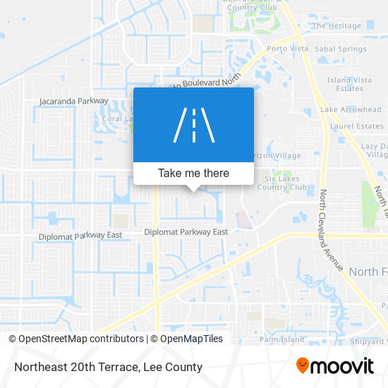 Northeast 20th Terrace map