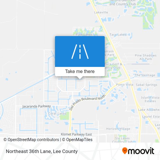 Northeast 36th Lane map