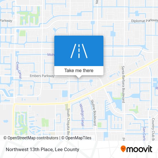 Northwest 13th Place map