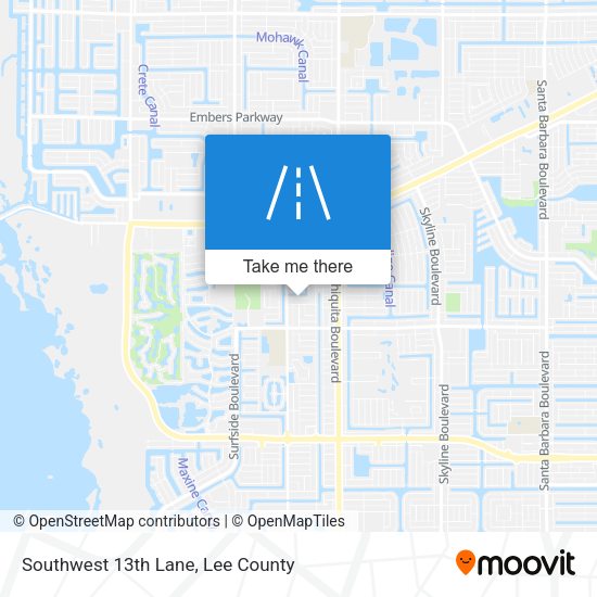 Southwest 13th Lane map