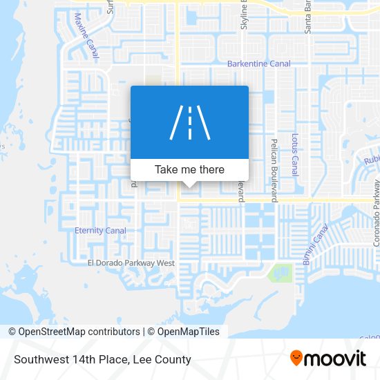 Southwest 14th Place map