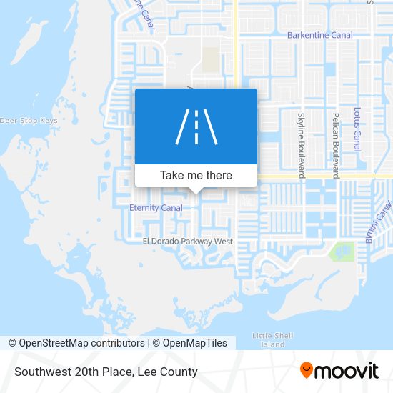 Southwest 20th Place map