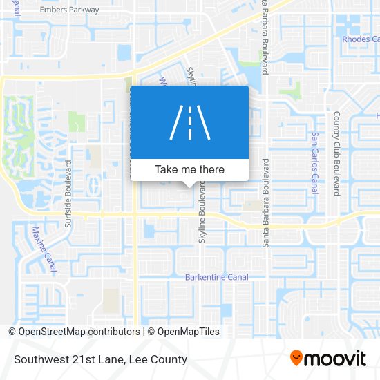 Southwest 21st Lane map