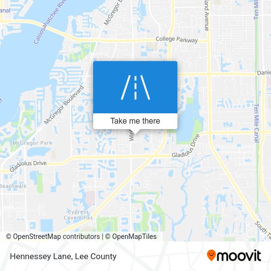 Mapa de Hennessey Lane