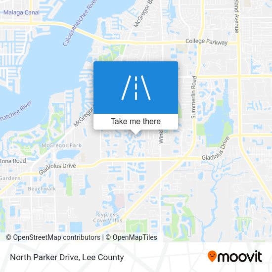 North Parker Drive map