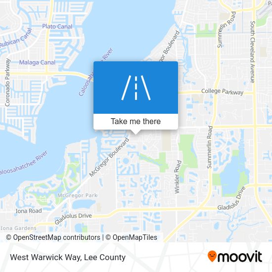 West Warwick Way map