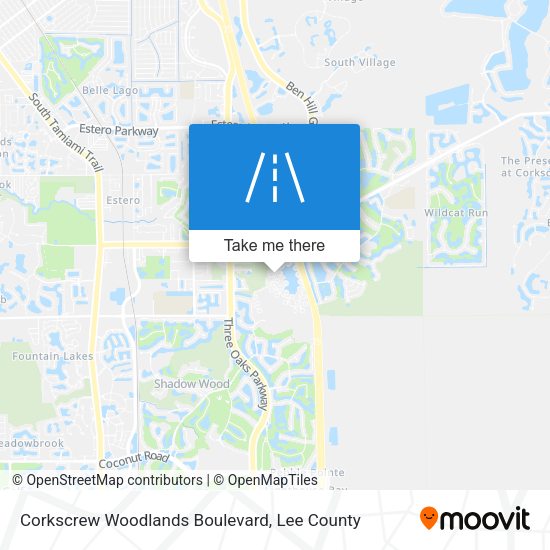 Corkscrew Woodlands Boulevard map