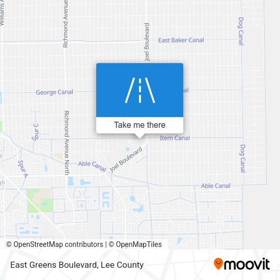 East Greens Boulevard map