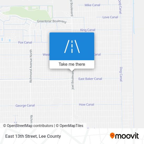 East 13th Street map