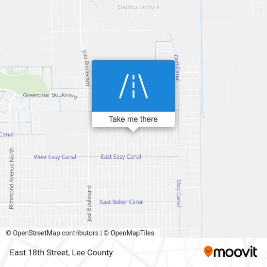 East 18th Street map