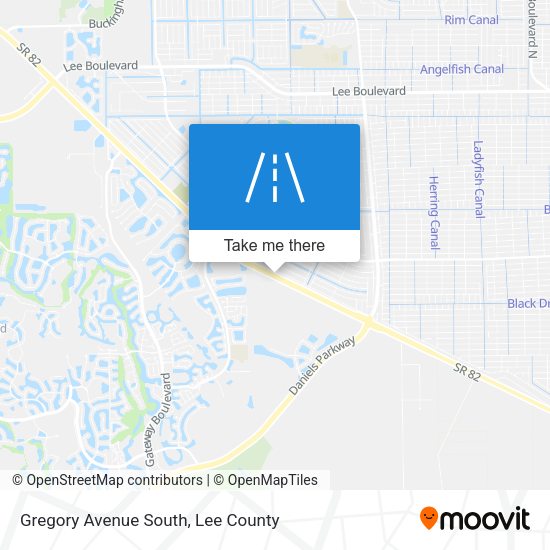 Gregory Avenue South map