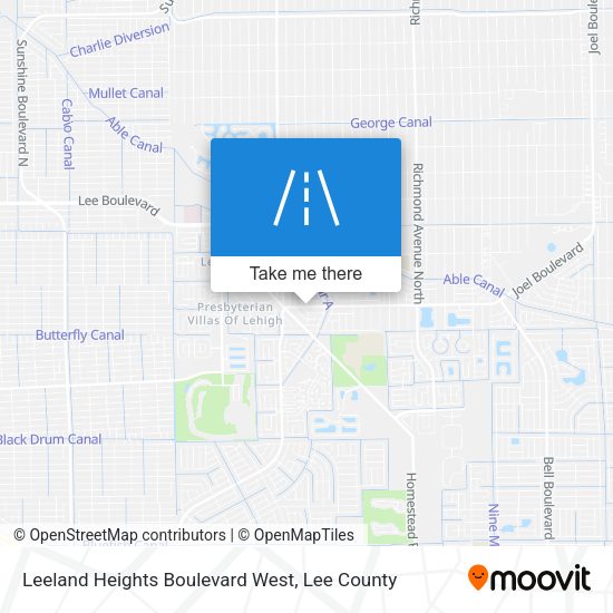 Leeland Heights Boulevard West map