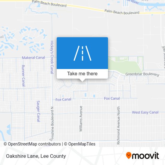 Mapa de Oakshire Lane