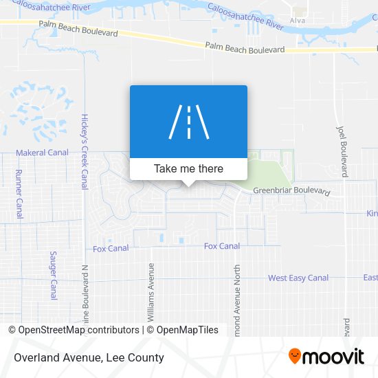 Overland Avenue map