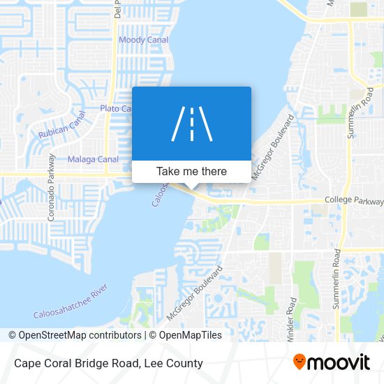 Cape Coral Bridge Road map